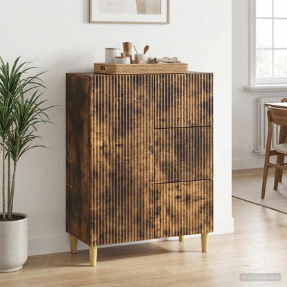 Servírovací Skříň Se Zásuvkou Kouřový Dub 66 X 34,5 X 90 Cm
