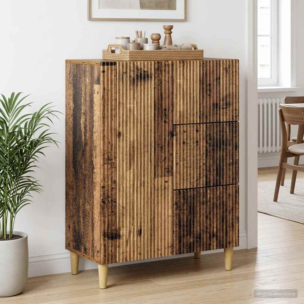 Servírovací Skříň Se Zásuvkou Staré Dřevo 66 X 34,5 X 90 Cm
