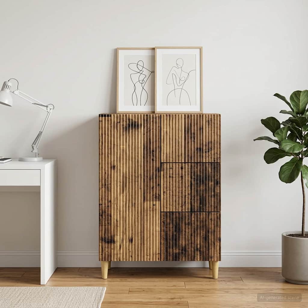 Servírovací Skříň Se Zásuvkou Staré Dřevo 66 X 34,5 X 90 Cm
