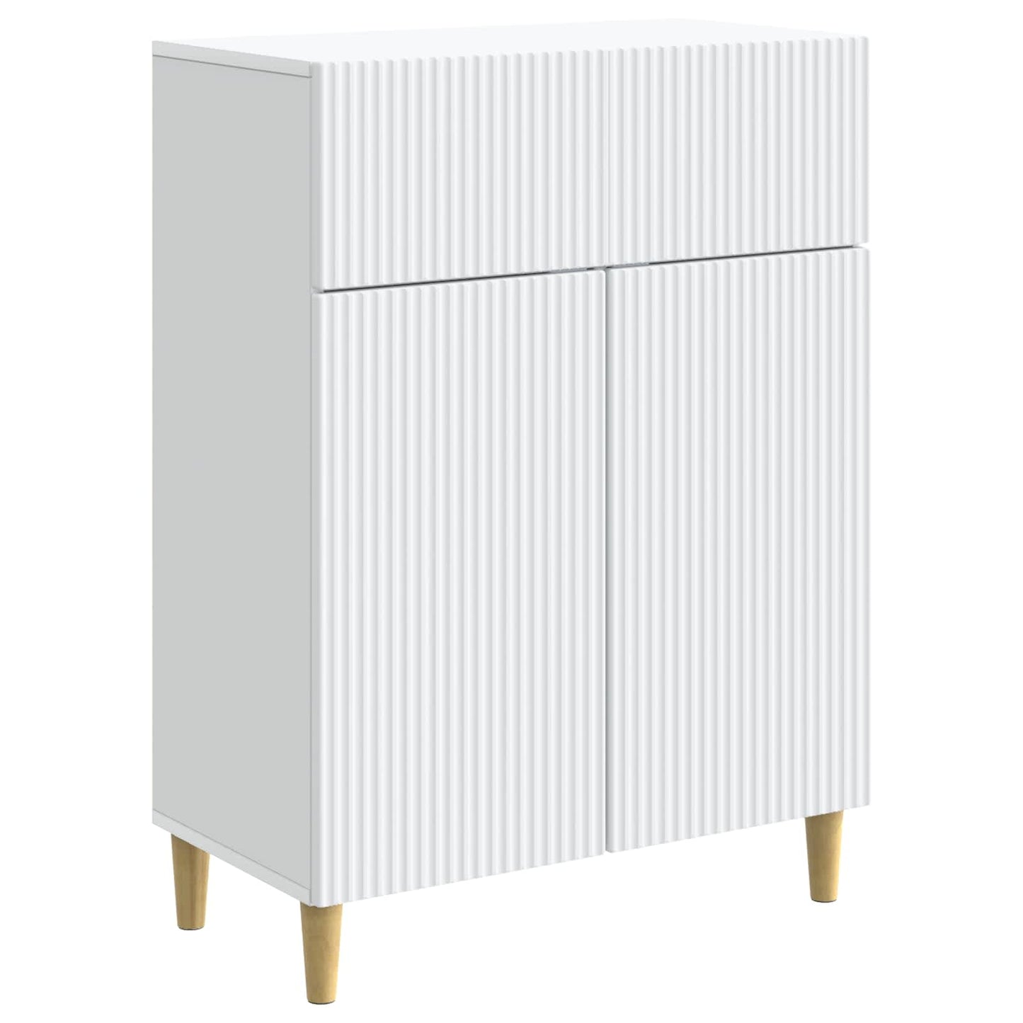 Servírovací Skříň Bílá 66 X 34,5 X 90 Cm Kompozitní Dřevo