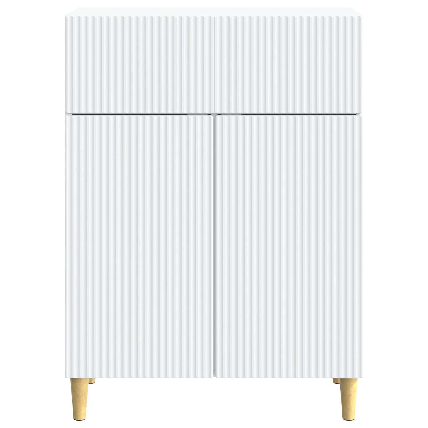 Servírovací Skříň Bílá 66 X 34,5 X 90 Cm Kompozitní Dřevo