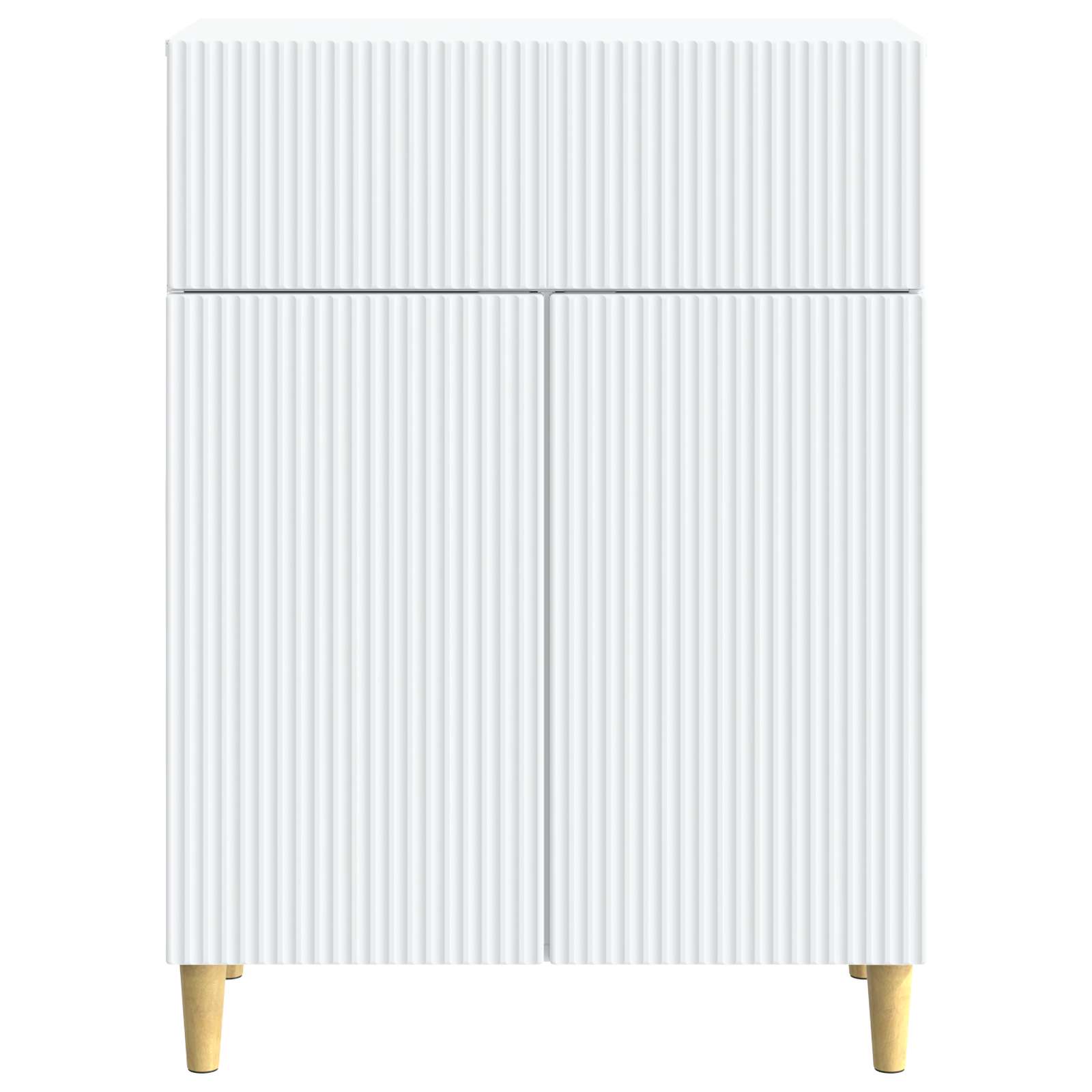 Servírovací Skříň Bílá 66 X 34,5 X 90 Cm Kompozitní Dřevo