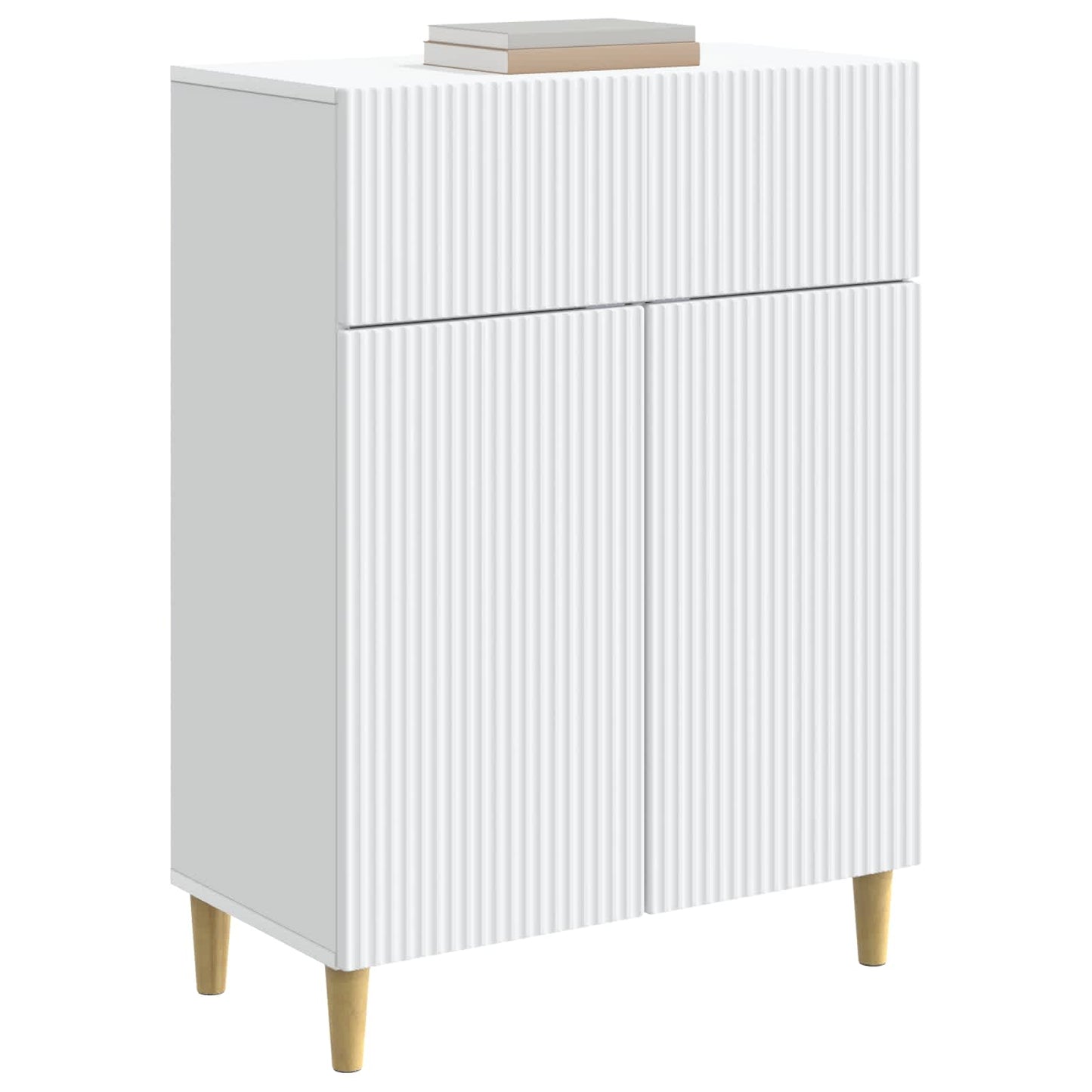 Servírovací Skříň Bílá 66 X 34,5 X 90 Cm Kompozitní Dřevo