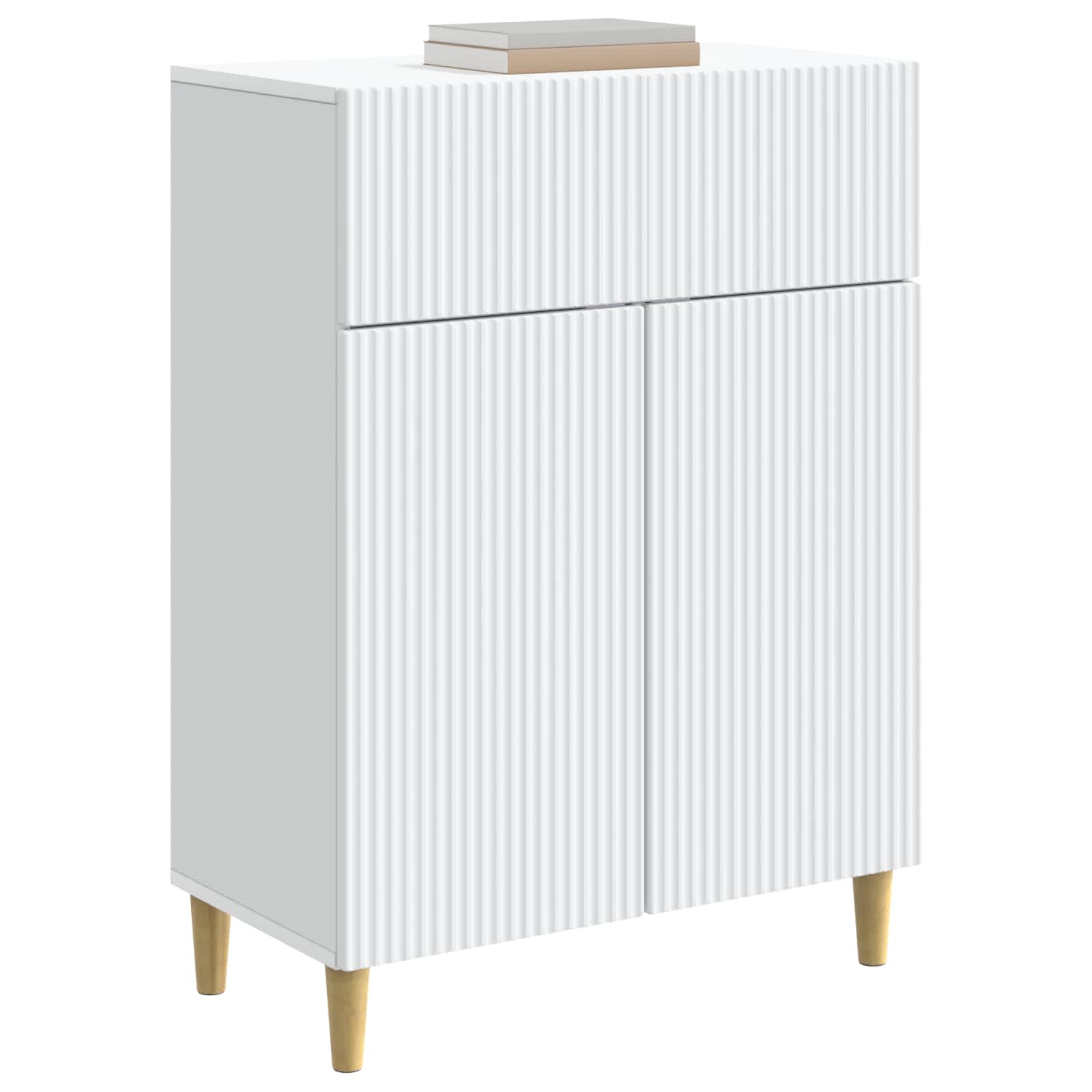Servírovací Skříň Bílá 66 X 34,5 X 90 Cm Kompozitní Dřevo