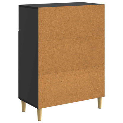Servírovací Skříň Černá 66 X 34,5 X 90 Cm Kompozitní Dřevo