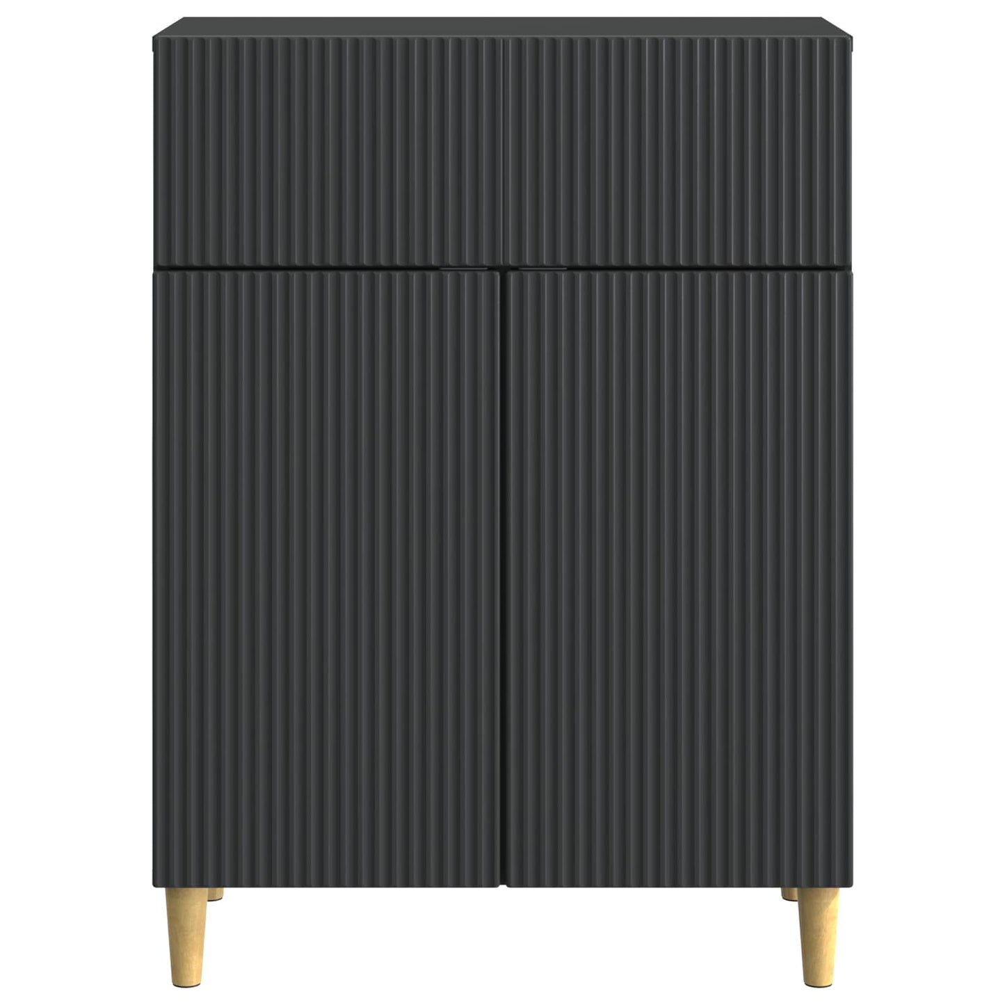 Servírovací Skříň Černá 66 X 34,5 X 90 Cm Kompozitní Dřevo