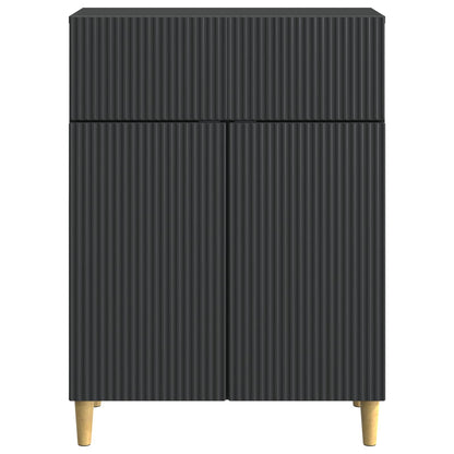 Servírovací Skříň Černá 66 X 34,5 X 90 Cm Kompozitní Dřevo
