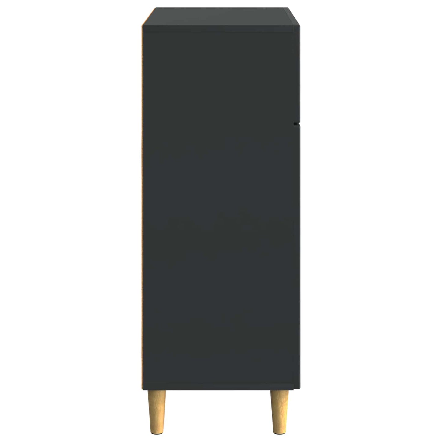 Servírovací Skříň Černá 66 X 34,5 X 90 Cm Kompozitní Dřevo