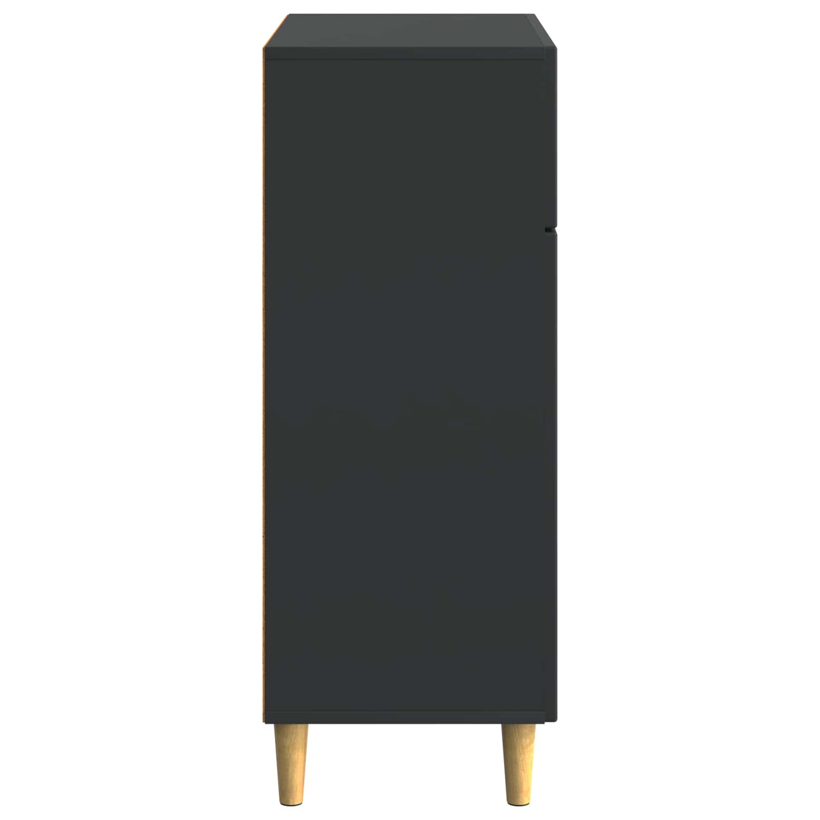 Servírovací Skříň Černá 66 X 34,5 X 90 Cm Kompozitní Dřevo