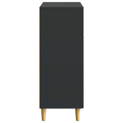 Servírovací Skříň Černá 66 X 34,5 X 90 Cm Kompozitní Dřevo
