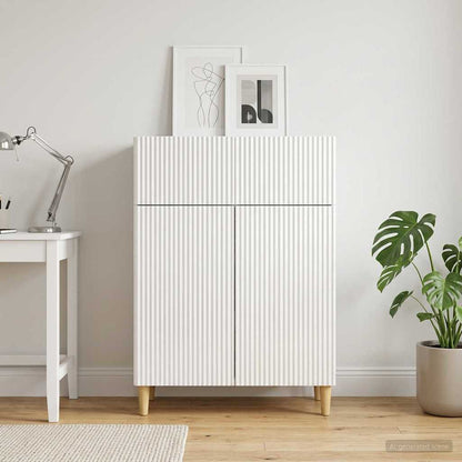Servírovací Skříň Bílá S Vysokým Leskem 66 X 34,5 X 90 Cm