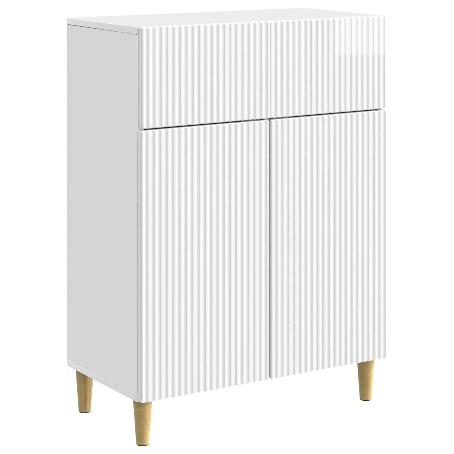 Servírovací Skříň Bílá S Vysokým Leskem 66 X 34,5 X 90 Cm