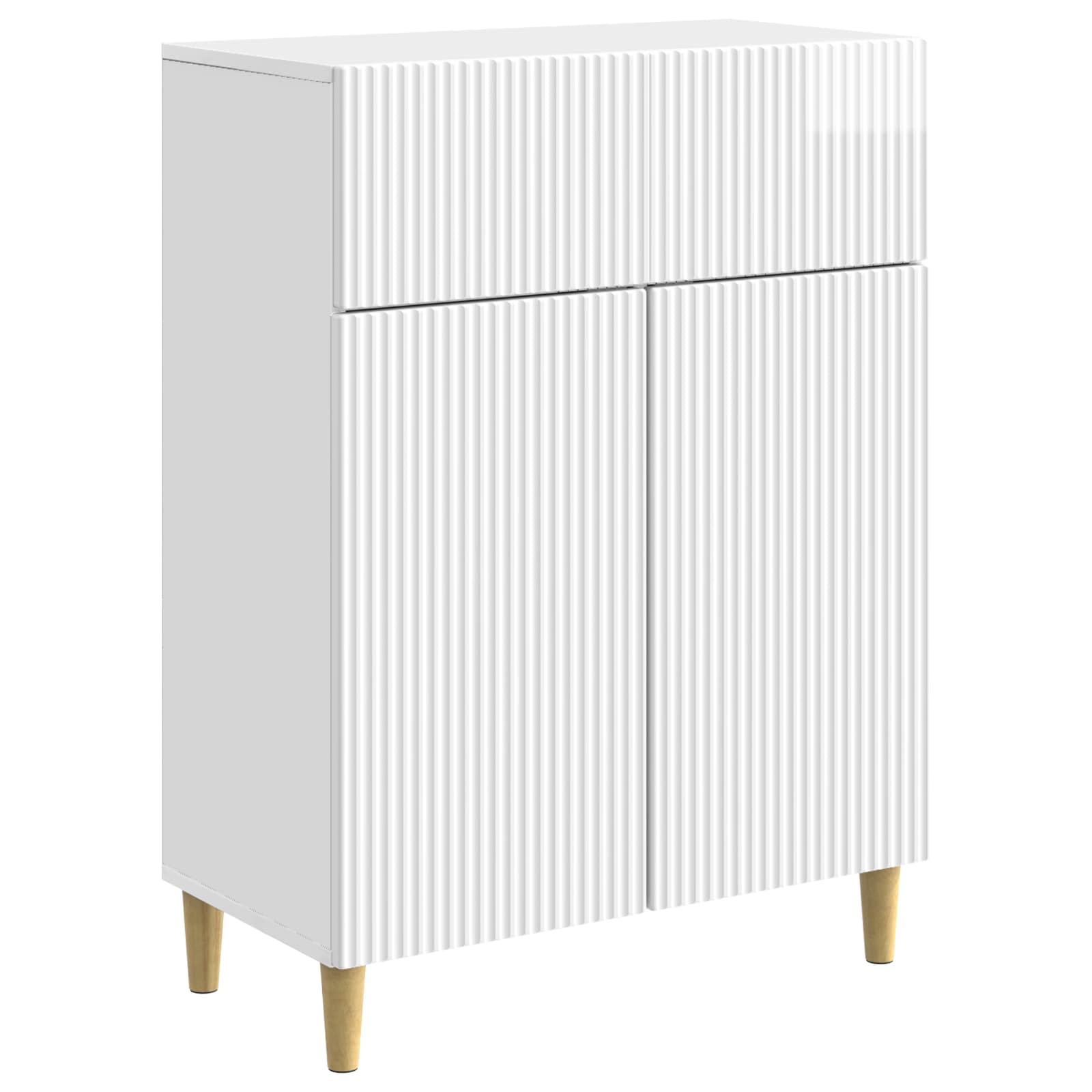 Servírovací Skříň Bílá S Vysokým Leskem 66 X 34,5 X 90 Cm