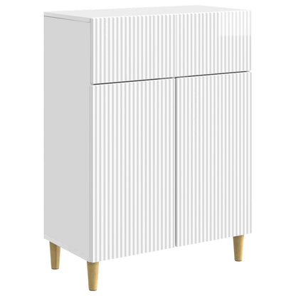 Servírovací Skříň Bílá S Vysokým Leskem 66 X 34,5 X 90 Cm