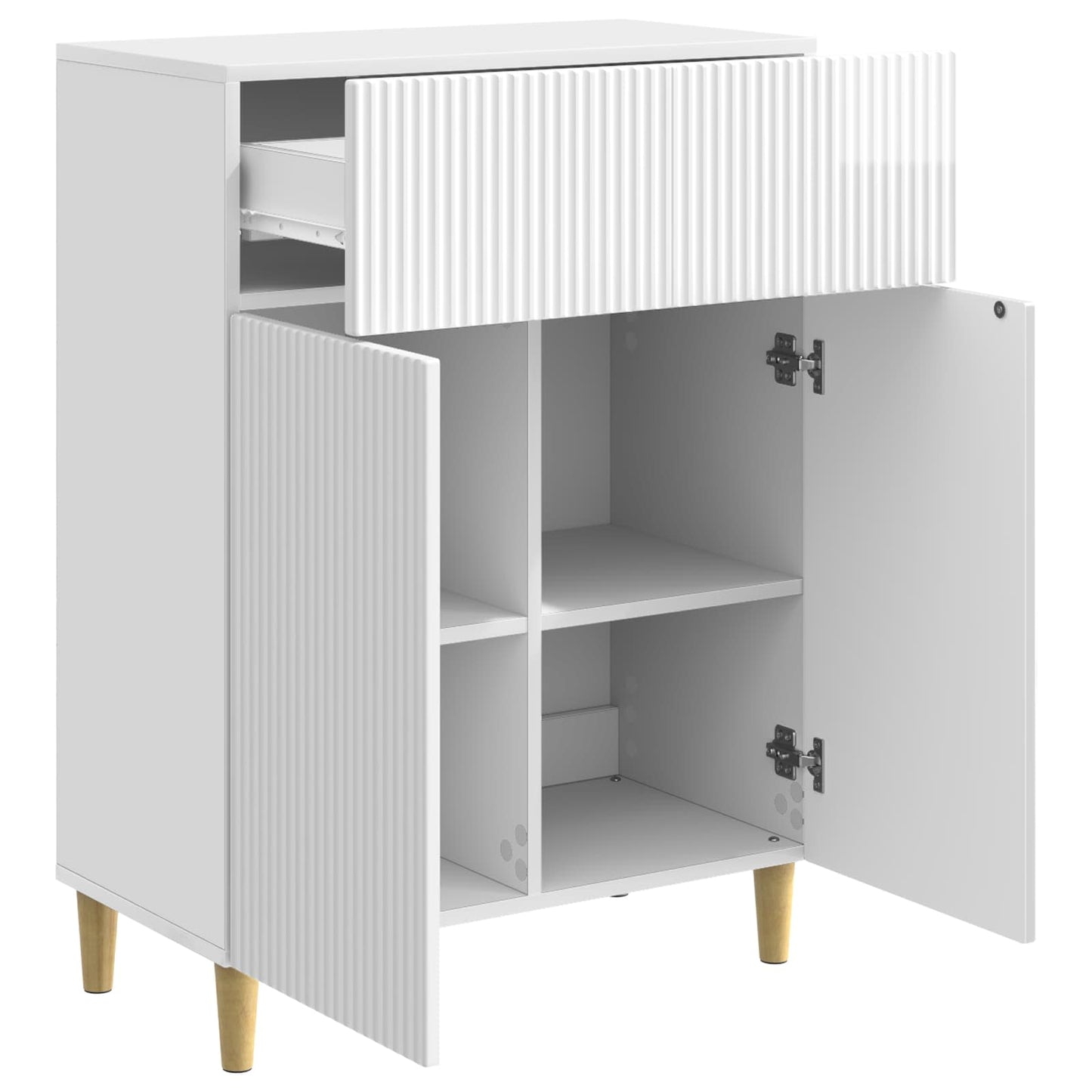 Servírovací Skříň Bílá S Vysokým Leskem 66 X 34,5 X 90 Cm
