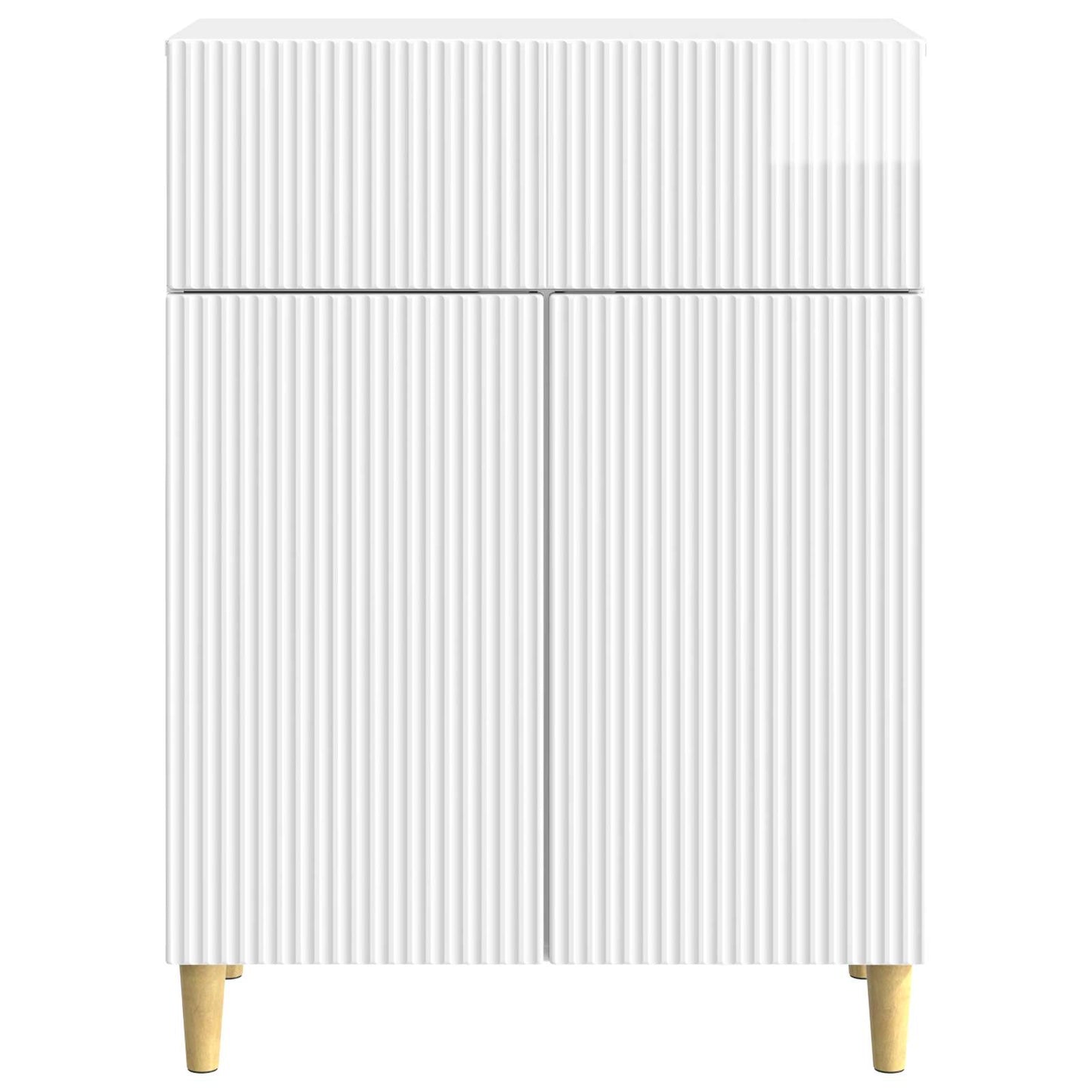 Servírovací Skříň Bílá S Vysokým Leskem 66 X 34,5 X 90 Cm
