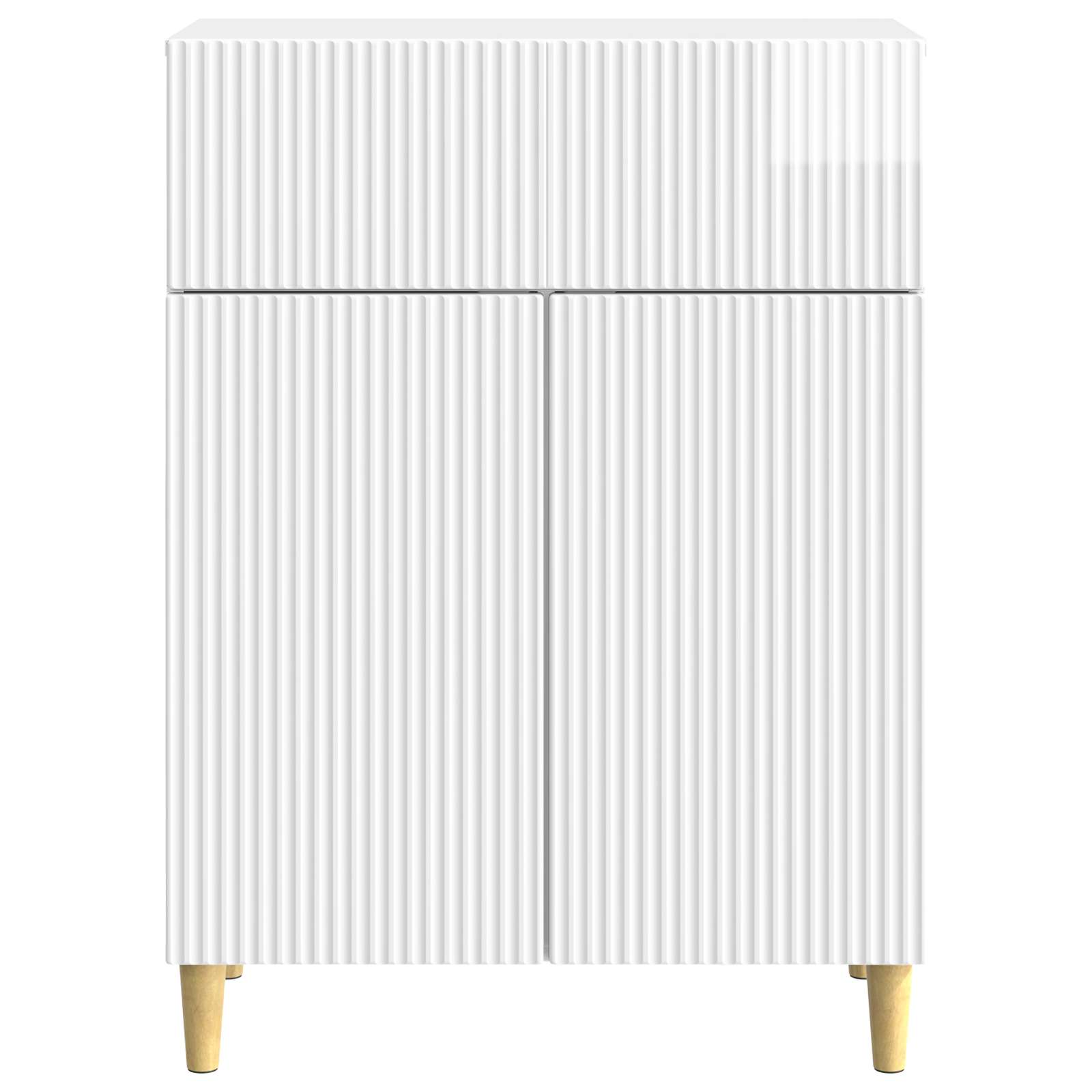 Servírovací Skříň Bílá S Vysokým Leskem 66 X 34,5 X 90 Cm