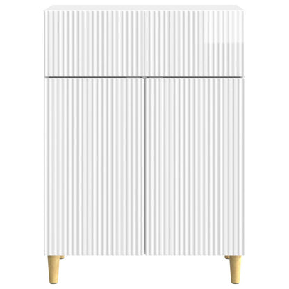 Servírovací Skříň Bílá S Vysokým Leskem 66 X 34,5 X 90 Cm