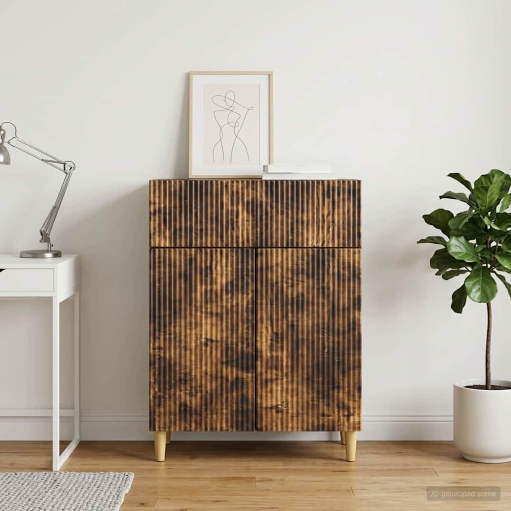 Servírovací Skříň Se Zásuvkou Kouřový Dub 66 X 34,5 X 90 Cm