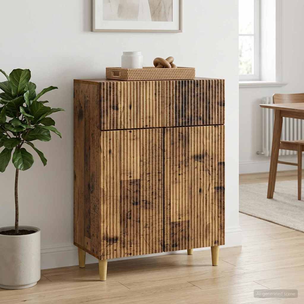 Servírovací Skříň Se Zásuvkou Staré Dřevo 66 X 34,5 X 90 Cm