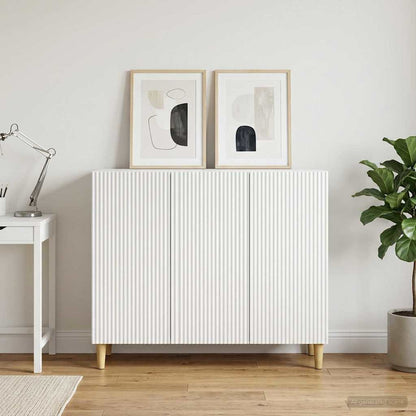 Servírovací Skříň Bílá 89 X 34,5 X 80 Cm Kompozitní Dřevo