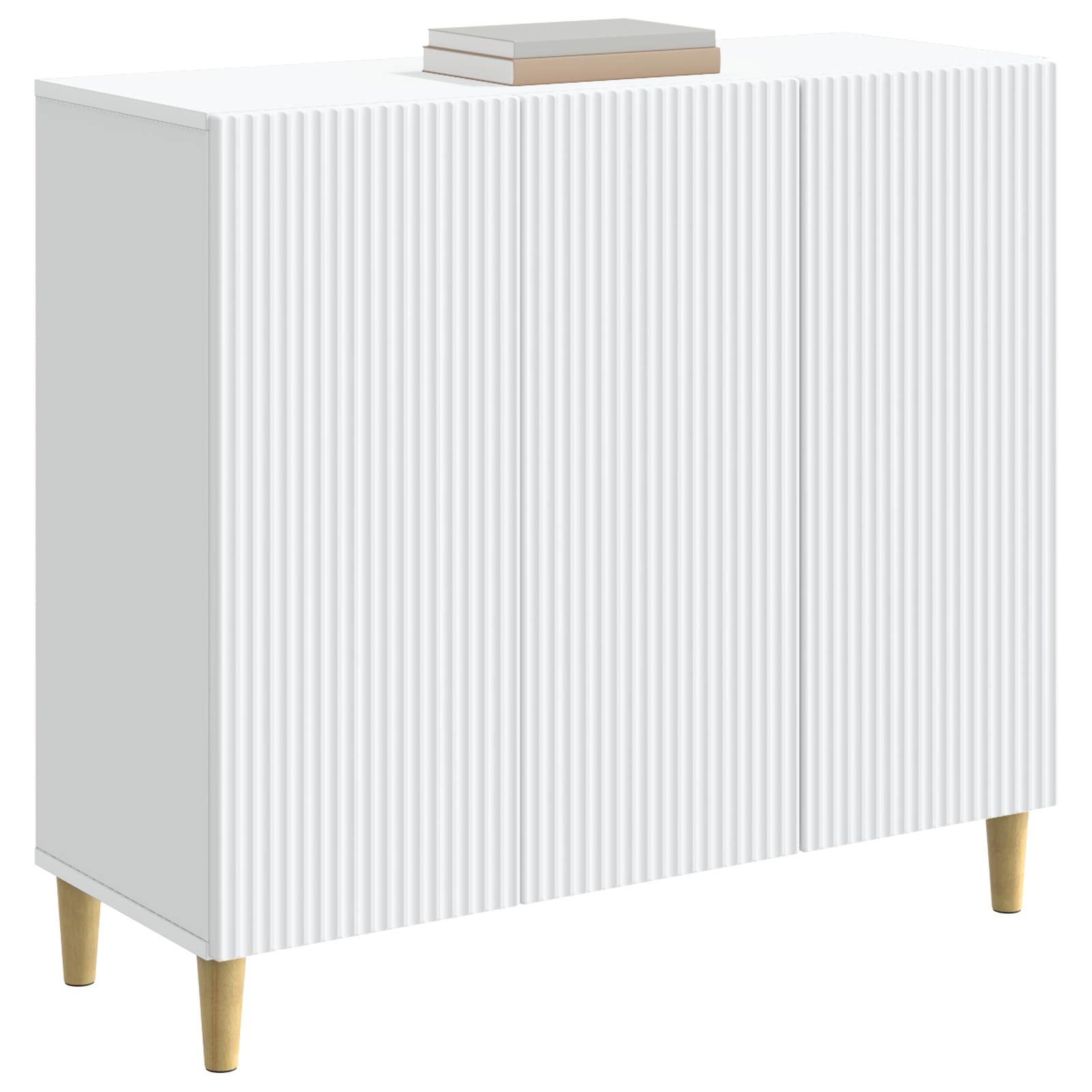 Servírovací Skříň Bílá 89 X 34,5 X 80 Cm Kompozitní Dřevo