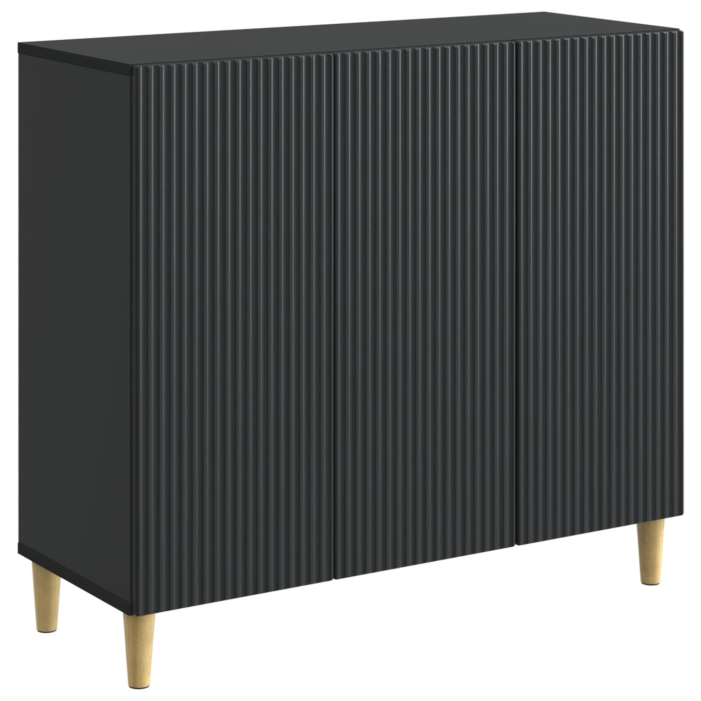 Servírovací Skříň Černá 89 X 34,5 X 80 Cm Kompozitní Dřevo