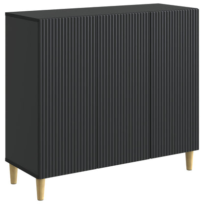 Servírovací Skříň Černá 89 X 34,5 X 80 Cm Kompozitní Dřevo