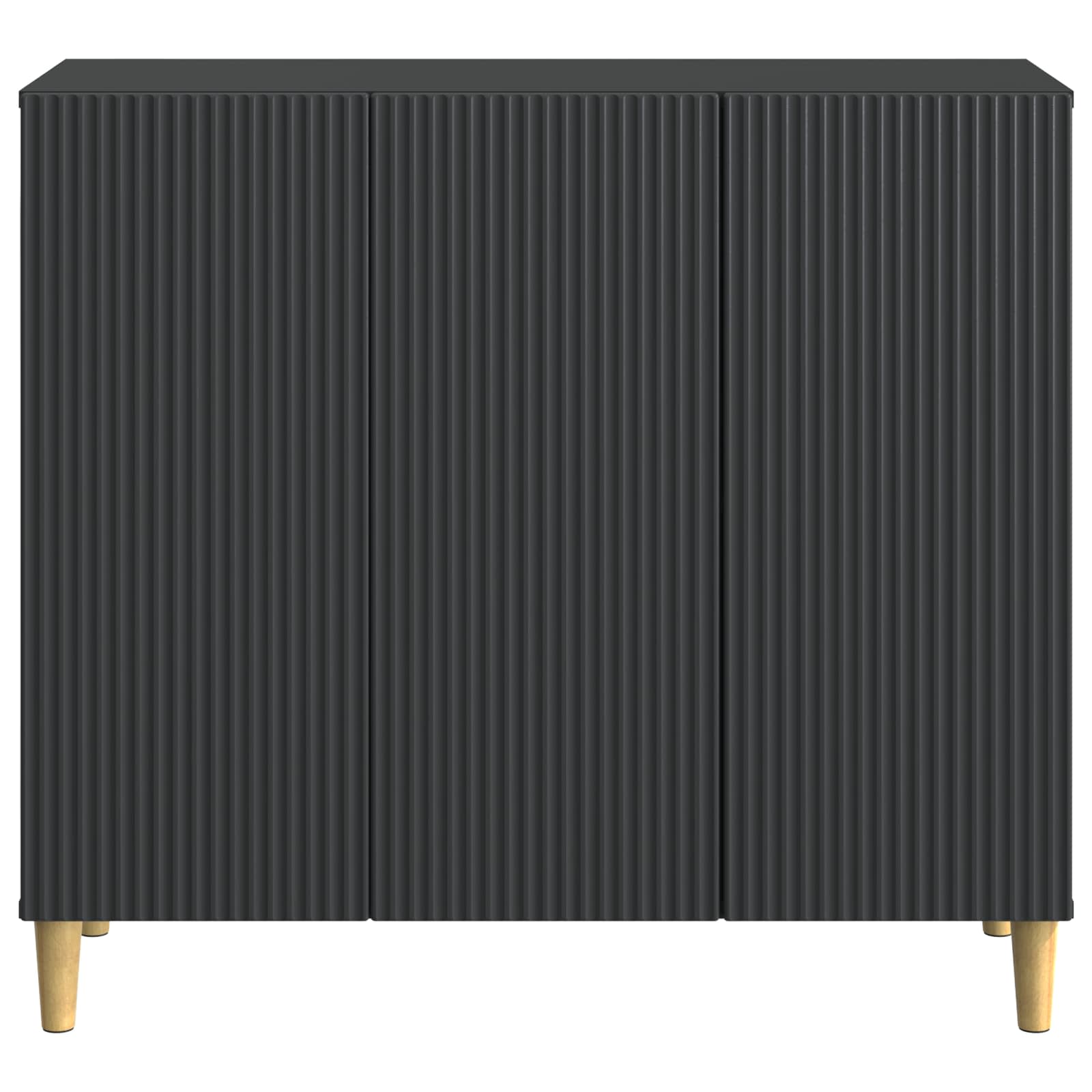 Servírovací Skříň Černá 89 X 34,5 X 80 Cm Kompozitní Dřevo