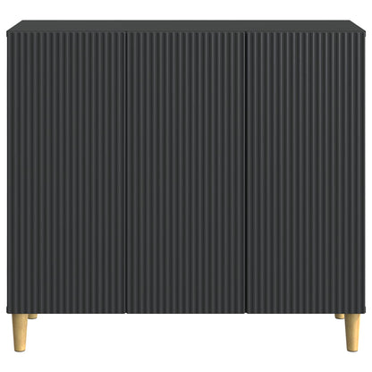 Servírovací Skříň Černá 89 X 34,5 X 80 Cm Kompozitní Dřevo