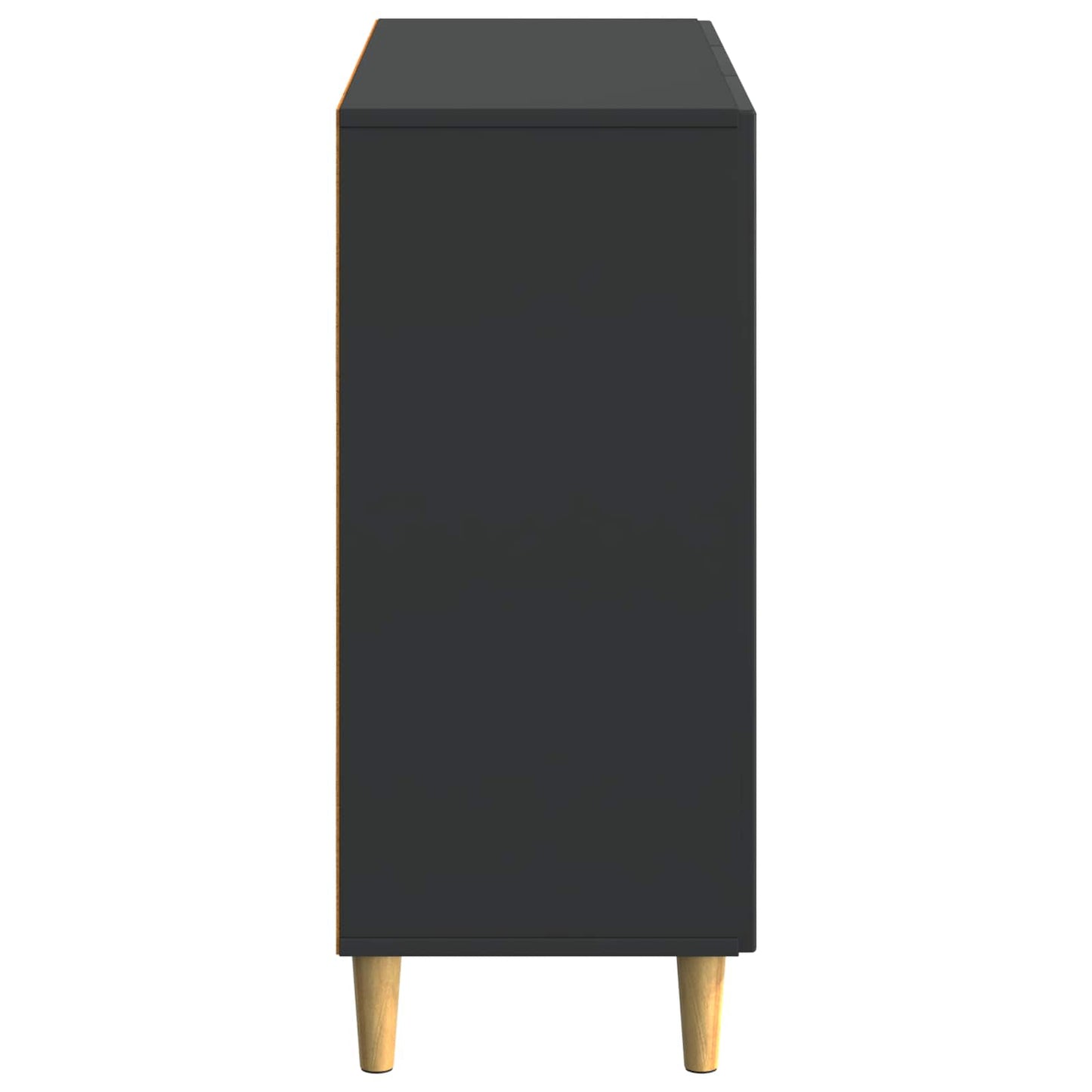 Servírovací Skříň Černá 89 X 34,5 X 80 Cm Kompozitní Dřevo