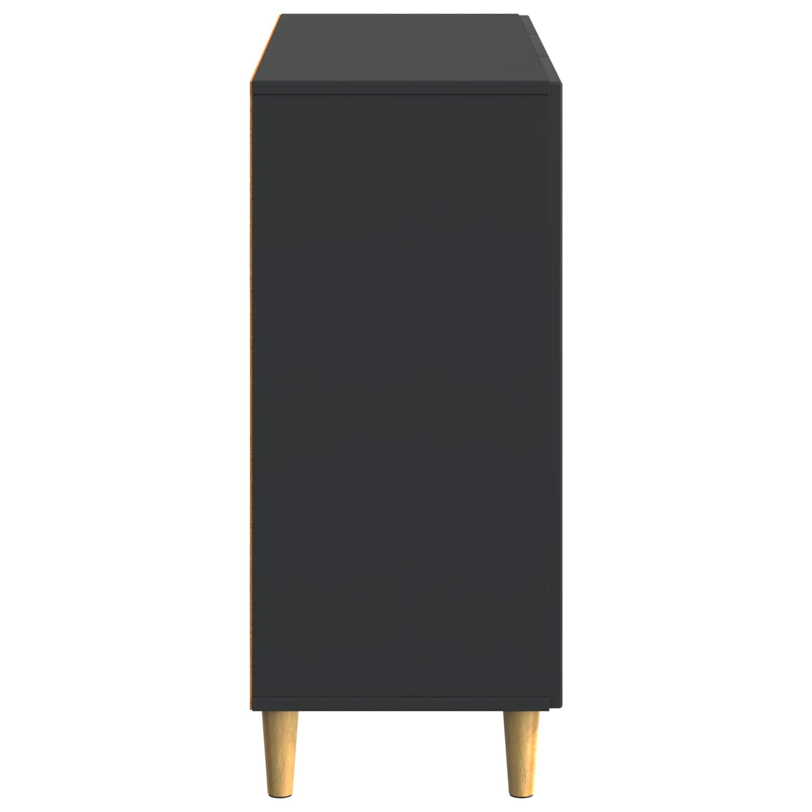 Servírovací Skříň Černá 89 X 34,5 X 80 Cm Kompozitní Dřevo