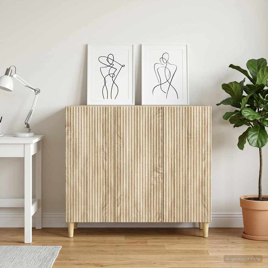Servírovací Skříň Dub Sonoma 89 X 34,5 X 80 Cm Kompozitní Dřevo