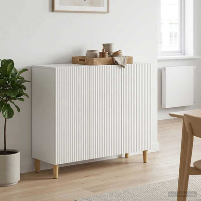 Servírovací Skříň Bílá S Vysokým Leskem 89 X 34,5 X 80 Cm