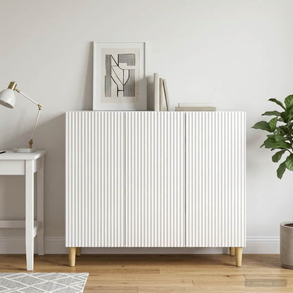 Servírovací Skříň Bílá S Vysokým Leskem 89 X 34,5 X 80 Cm