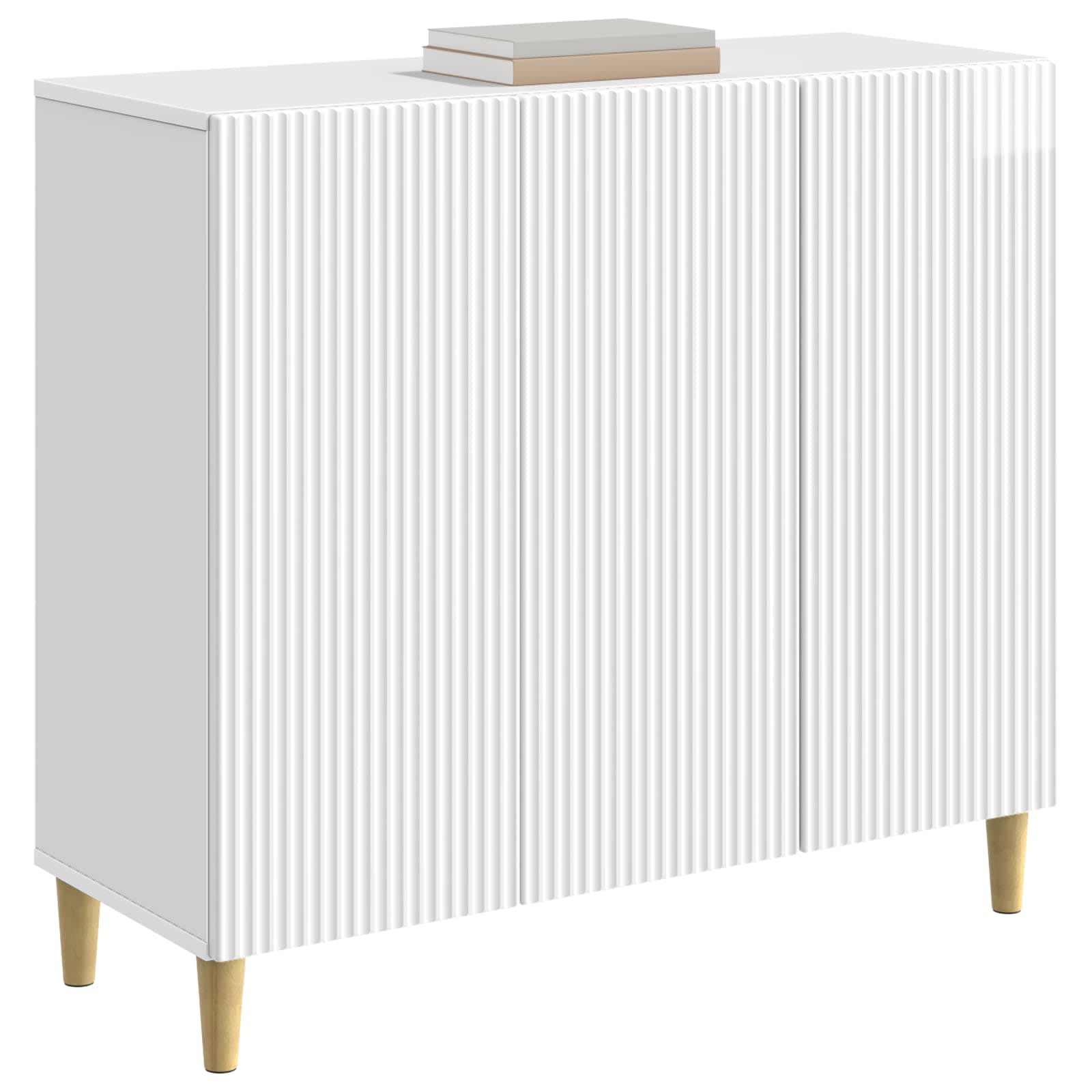 Servírovací Skříň Bílá S Vysokým Leskem 89 X 34,5 X 80 Cm
