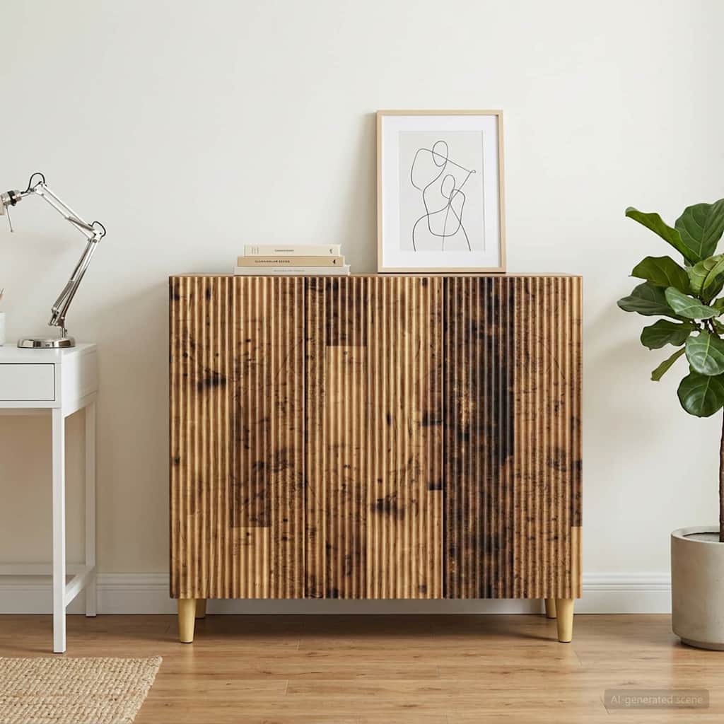 Servírovací Skříň Staré Dřevo 89 X 34,5 X 80 Cm