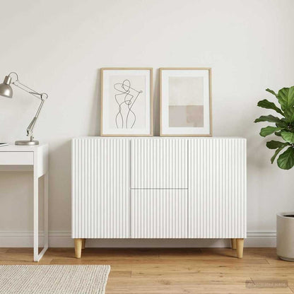 Servírovací Skříň Bílá 89 X 34,5 X 60 Cm Kompozitní Dřevo