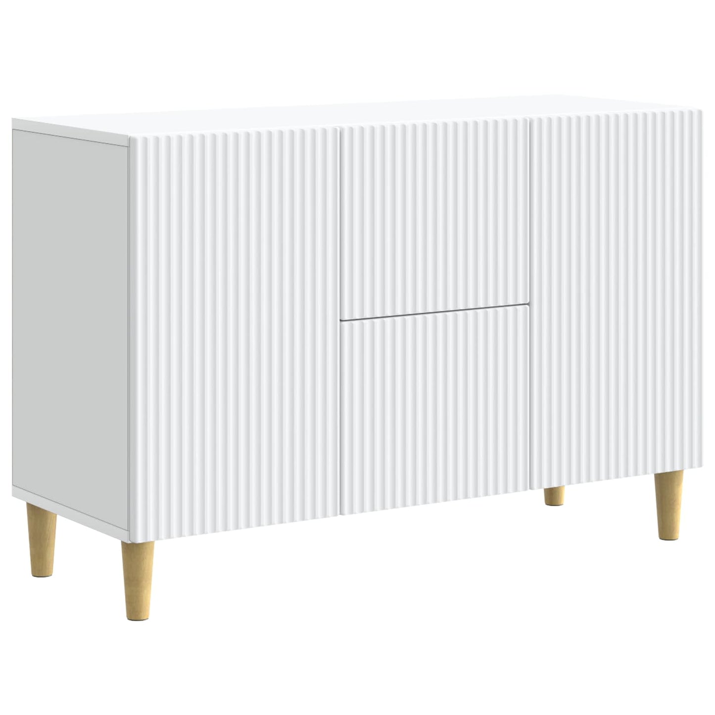 Servírovací Skříň Bílá 89 X 34,5 X 60 Cm Kompozitní Dřevo