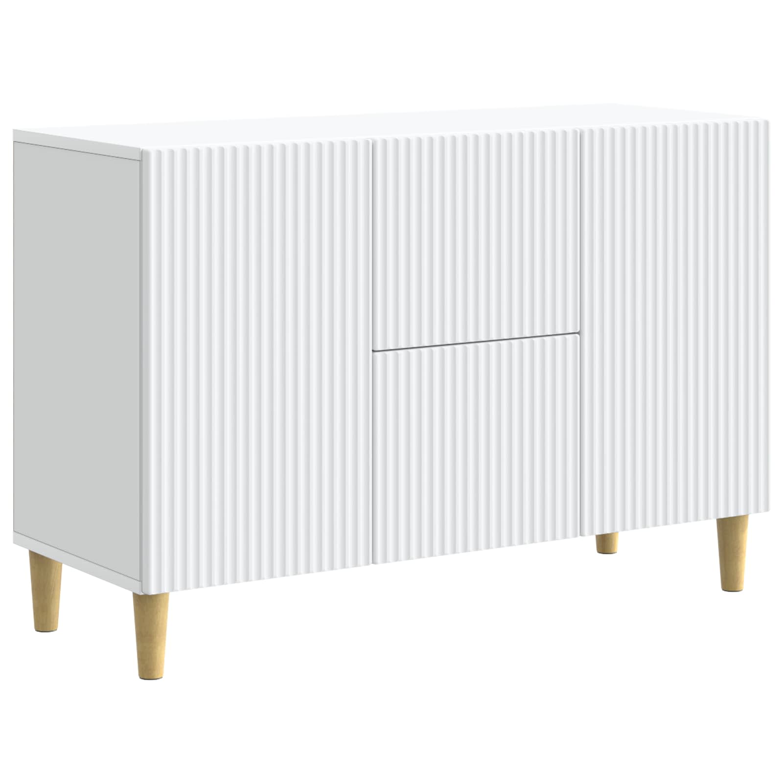 Servírovací Skříň Bílá 89 X 34,5 X 60 Cm Kompozitní Dřevo