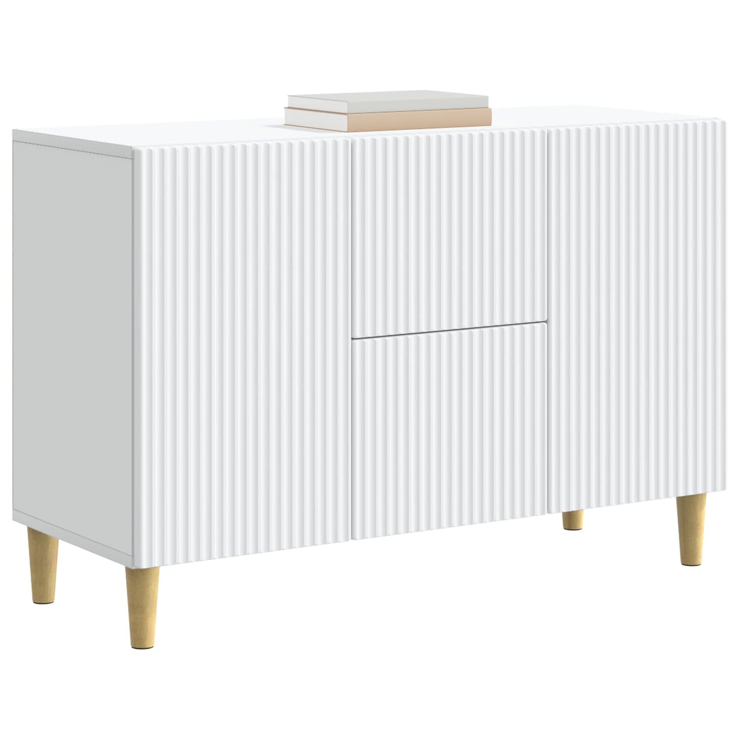 Servírovací Skříň Bílá 89 X 34,5 X 60 Cm Kompozitní Dřevo