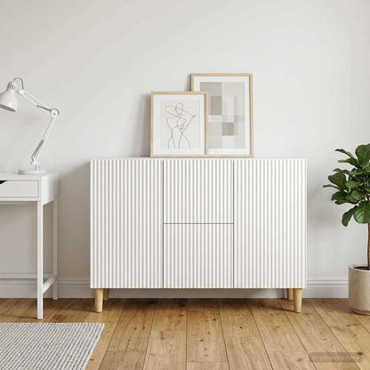 Servírovací Skříň Bílá S Vysokým Leskem 89 X 34,5 X 60 Cm