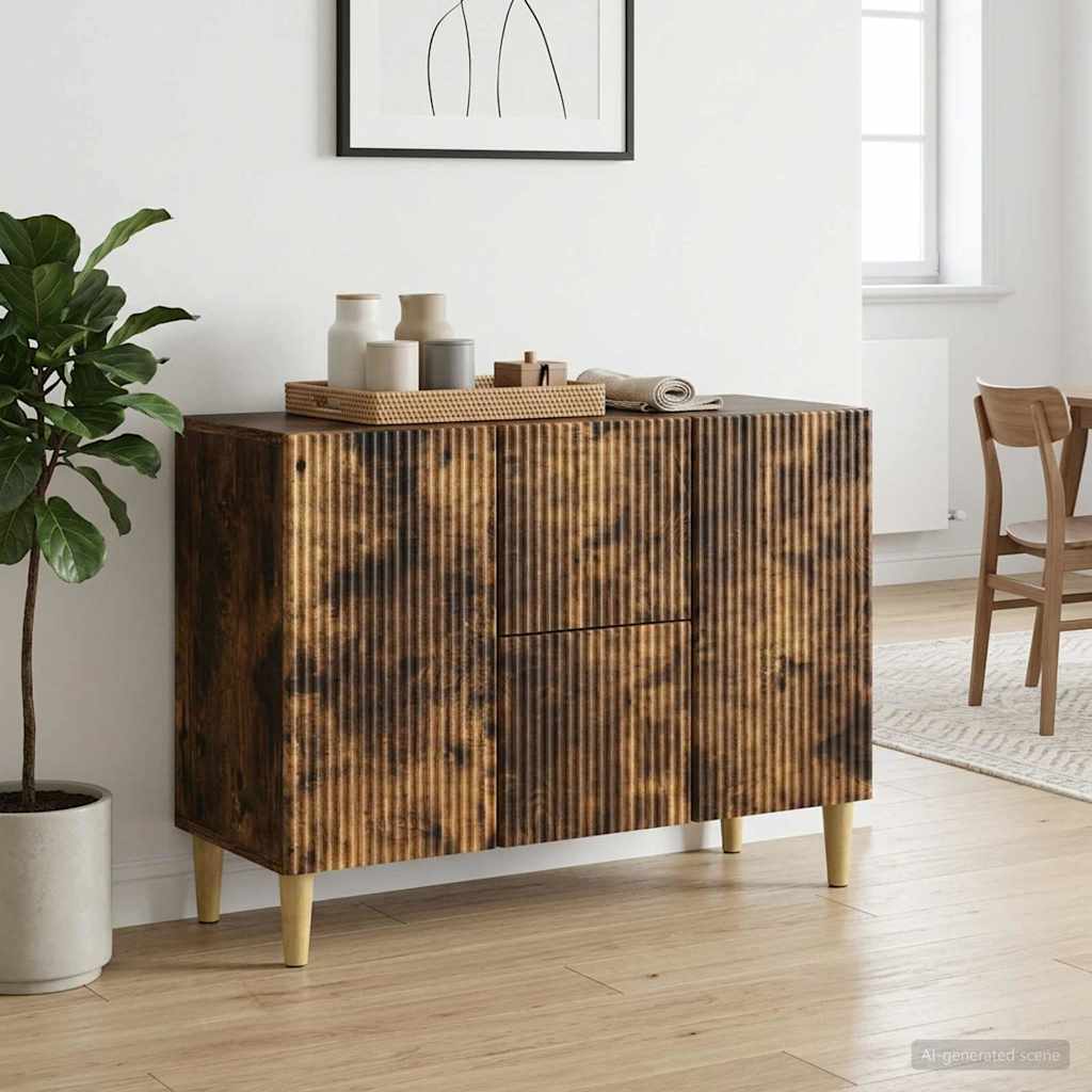 Servírovací Skříň Se Zásuvkou Kouřový Dub 89 X 34,5 X 60 Cm