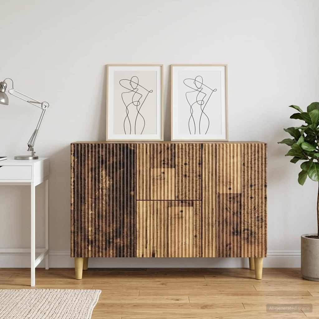 Servírovací Skříň Se Zásuvkou Staré Dřevo 89 X 34,5 X 60 Cm