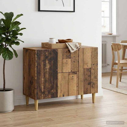 Servírovací Skříň Se Zásuvkou Staré Dřevo 89 X 34,5 X 60 Cm