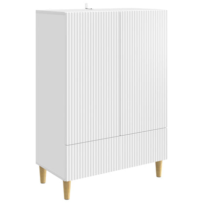 Servírovací Skříň Bílá 66 X 34,5 X 95 Cm Kompozitní Dřevo