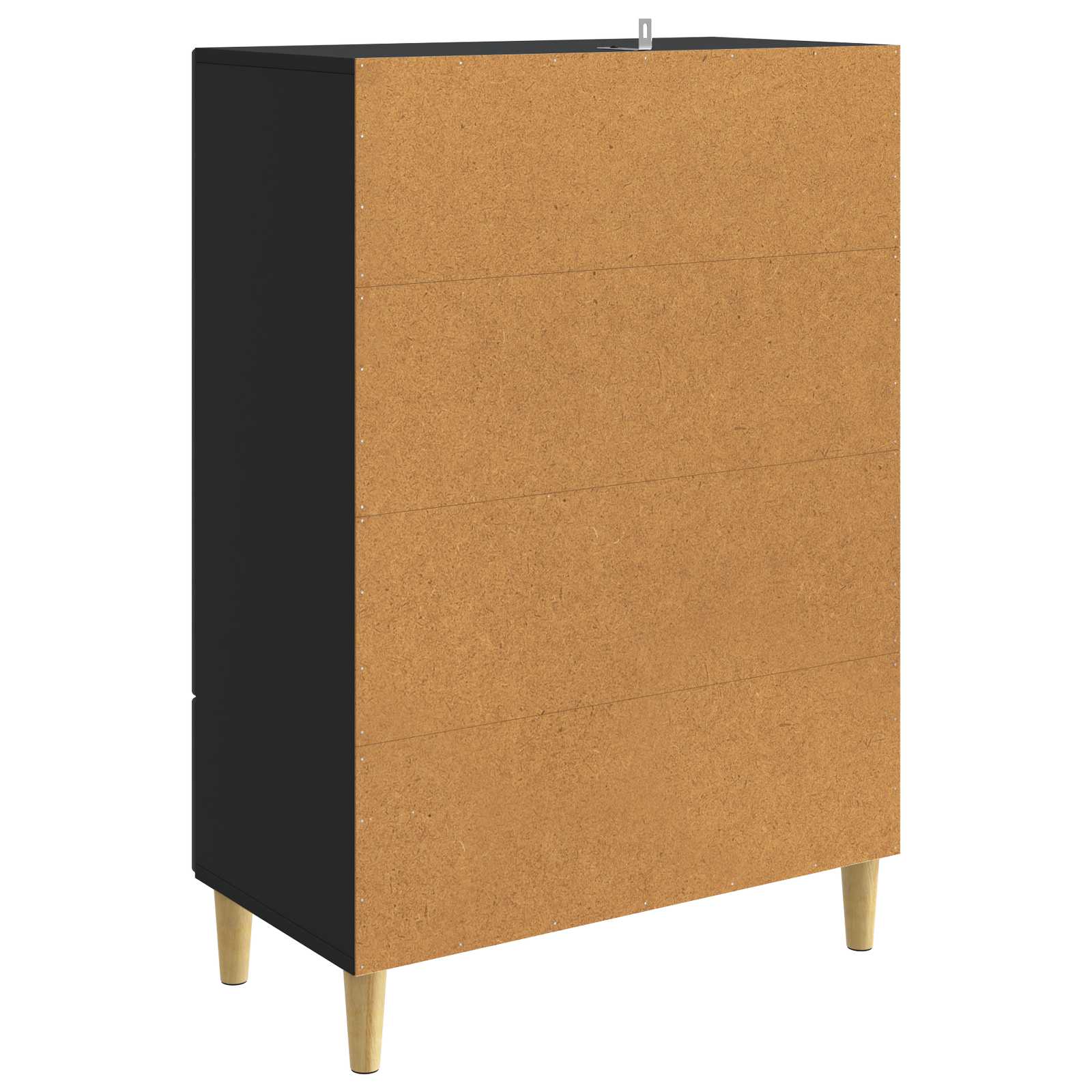 Servírovací Skříň Černá 66 X 34,5 X 95 Cm Kompozitní Dřevo