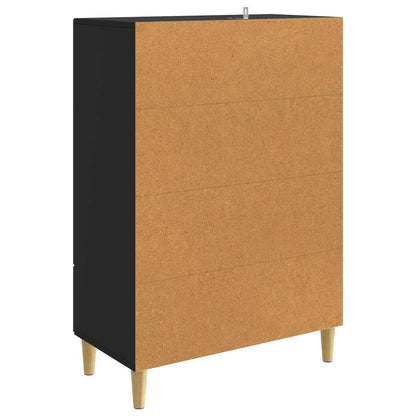 Servírovací Skříň Černá 66 X 34,5 X 95 Cm Kompozitní Dřevo