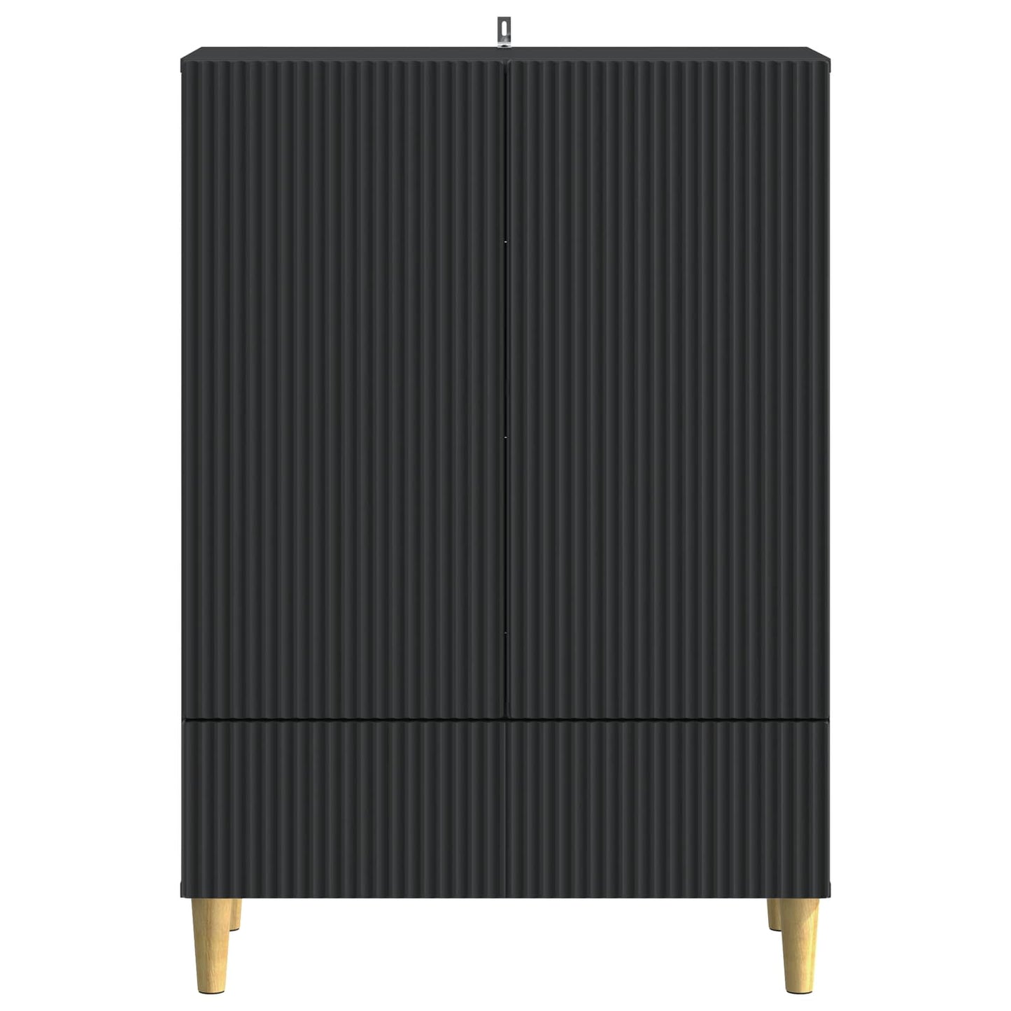 Servírovací Skříň Černá 66 X 34,5 X 95 Cm Kompozitní Dřevo