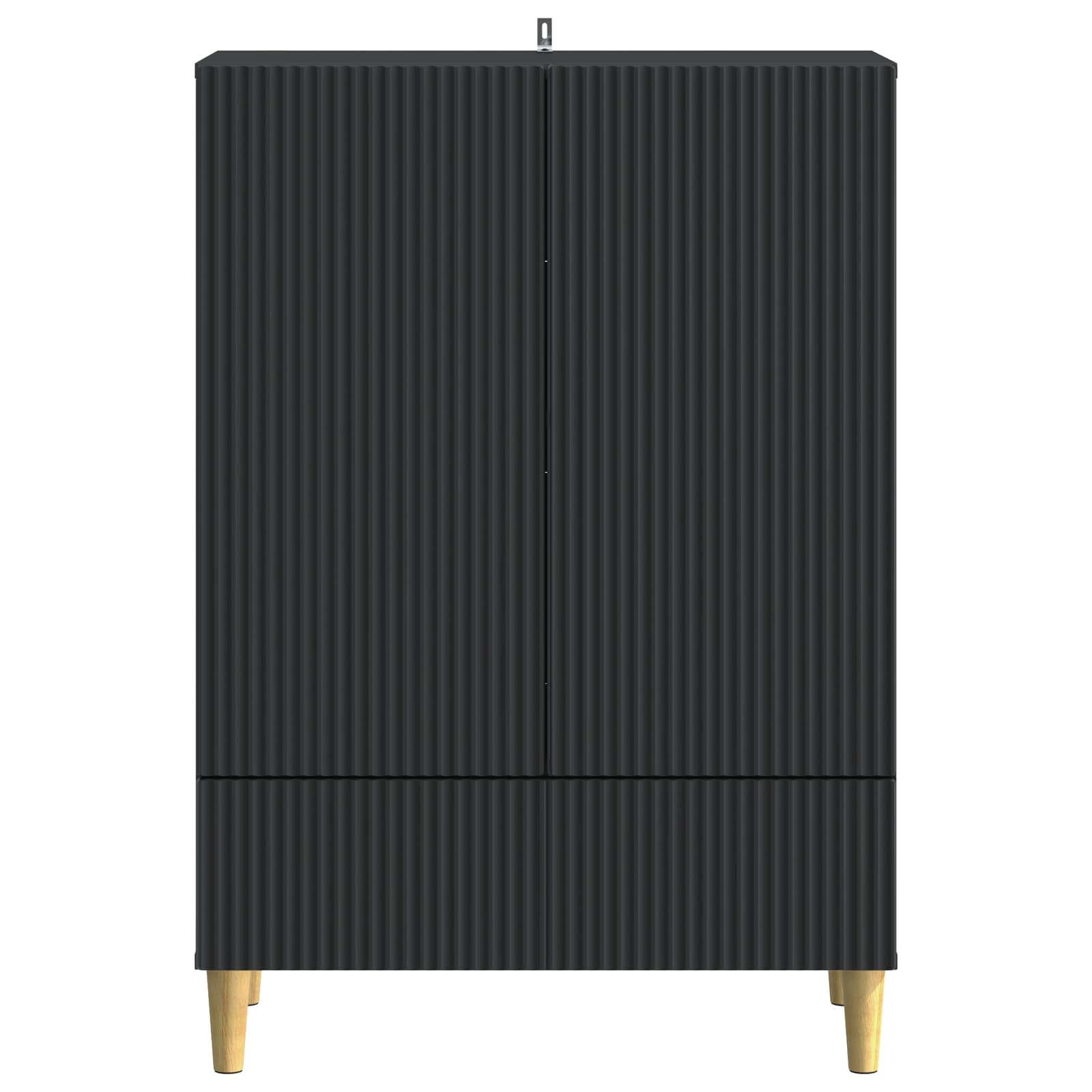 Servírovací Skříň Černá 66 X 34,5 X 95 Cm Kompozitní Dřevo